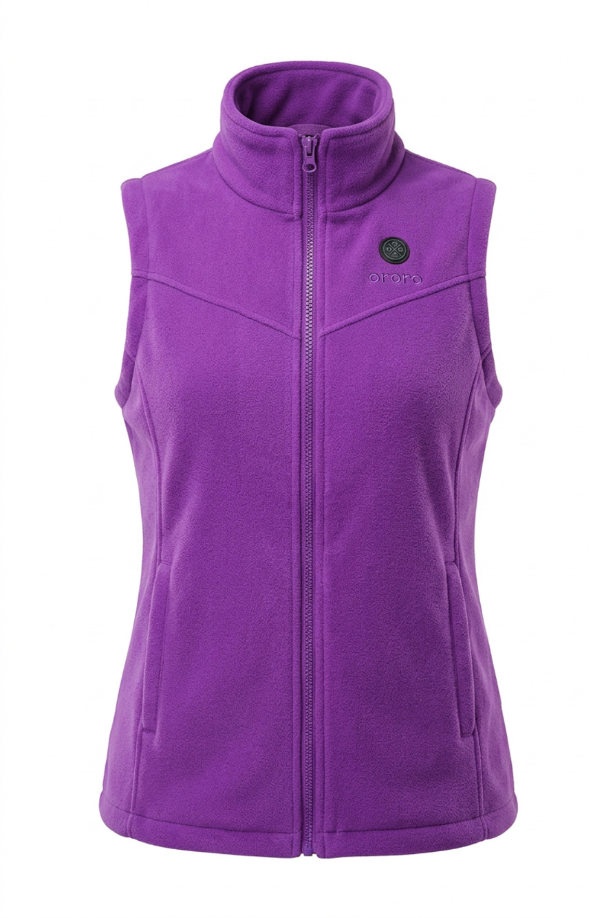 ORORO Women's Lightweight Heated Fleece Vest with Battery